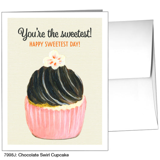 Chocolate Swirl Cupcake, Greeting Card (7998J)