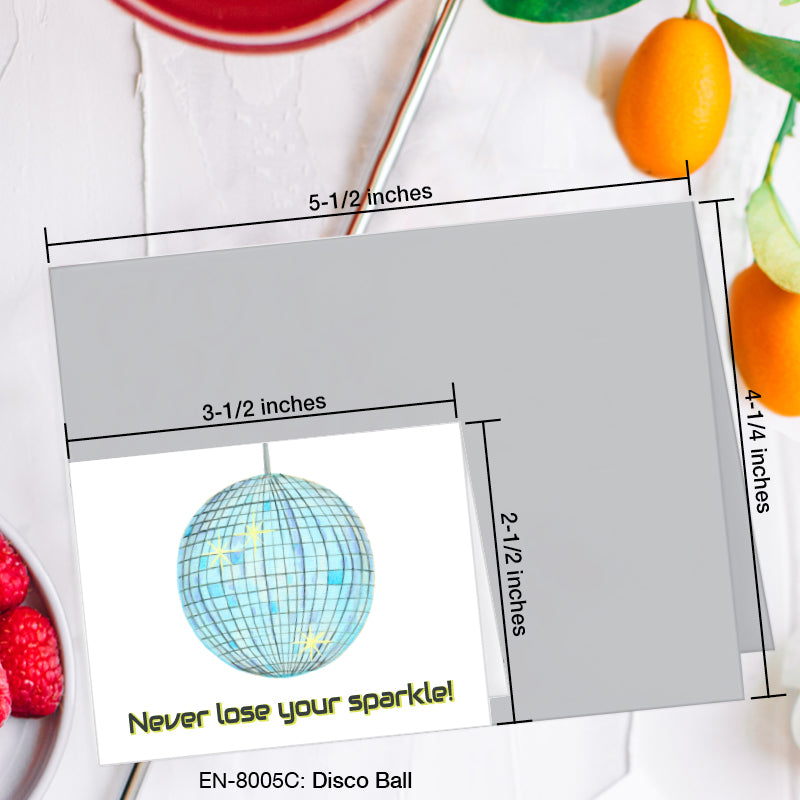 Disco Ball, Greeting Card (8005C), Enclosure, www.printedcanvas.com