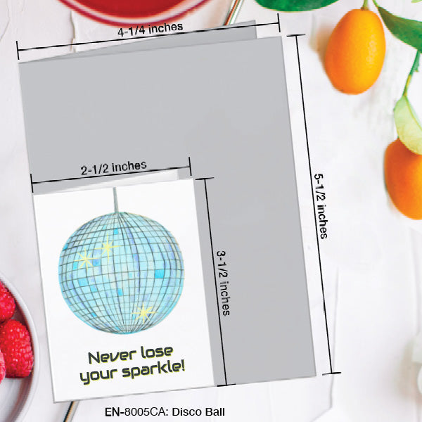 Disco Ball, Greeting Card (8005CA), Enclosure, www.printedcanvas.com