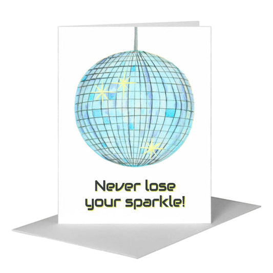 Disco Ball, Greeting Card (#8005CA) A2 Card Front, www.printedcanvas.com