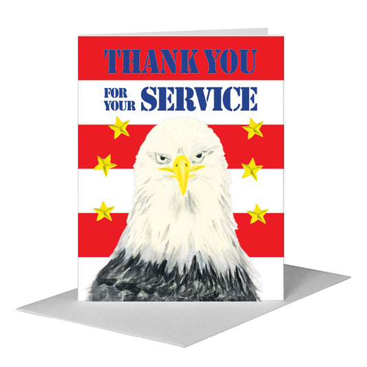 Eagle Face, Greeting Card (#8010B) A2 Card Front, www.printedcanvas.com