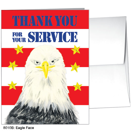 Eagle Face, Greeting Card (#8010B), A2 Card Front, www.printedcanvas.com