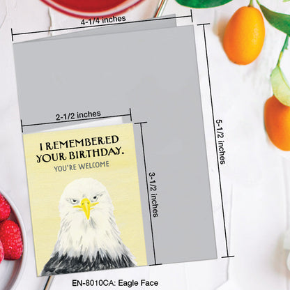 Eagle Face, Greeting Card (8010CA), Enclosure, www.printedcanvas.com