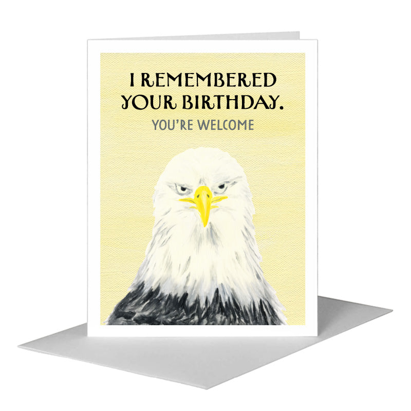 Eagle Face, Greeting Card (#8010CA) A2 Card Front, www.printedcanvas.com