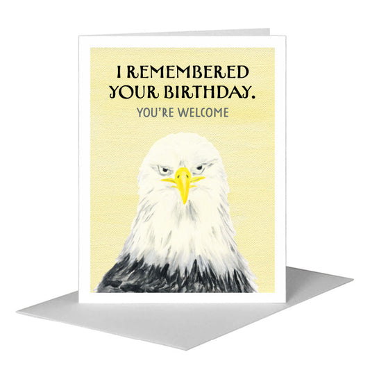 Eagle Face, Greeting Card (#8010CA) A2 Card Front, www.printedcanvas.com
