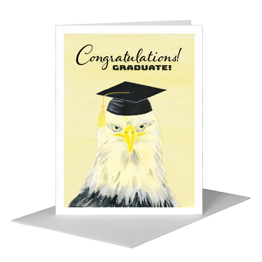 Eagle Face, Greeting Card (#8010N) A2 Card Front, www.printedcanvas.com