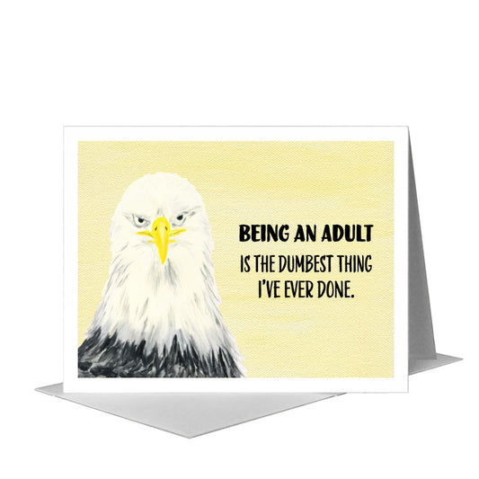 Eagle Face, Greeting Card (#8010Q) A2 Card Front, www.printedcanvas.com