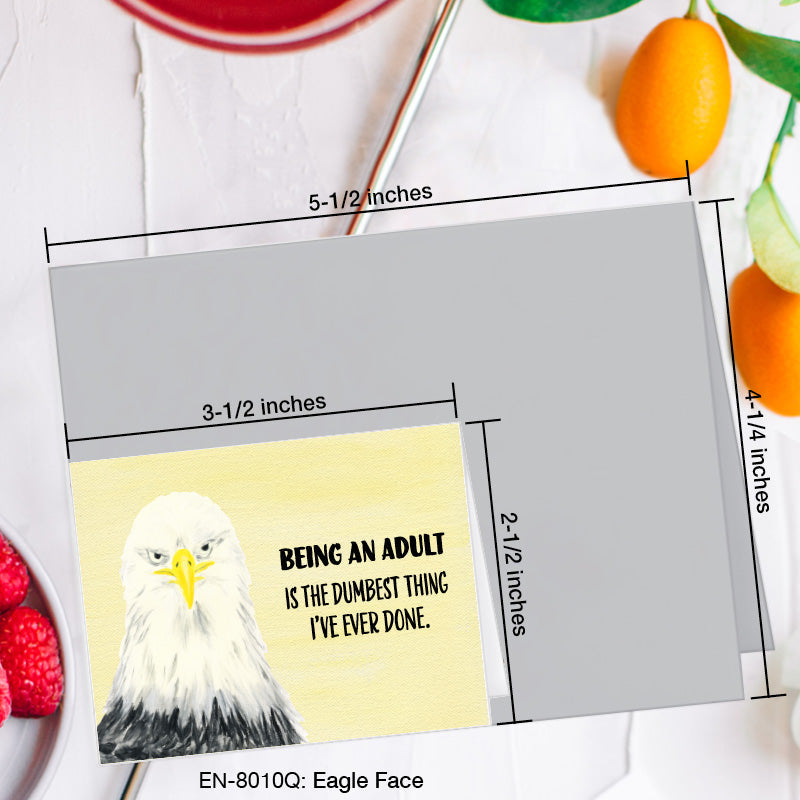 Eagle Face, Greeting Card (8010Q), Enclosure, www.printedcanvas.com