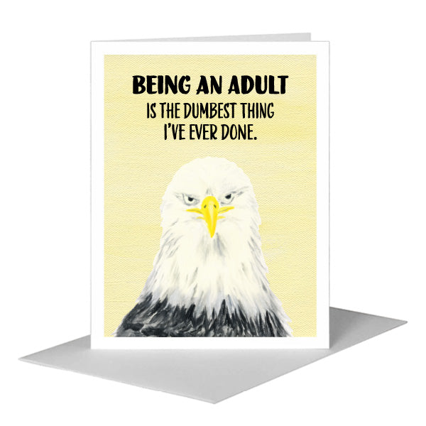 Eagle Face, Greeting Card (#8010QA), A2 Card Front, www.printedcanvas.com