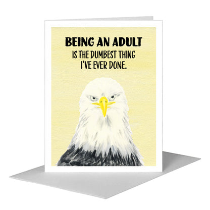 Eagle Face, Greeting Card (#8010QA), A2 Card Front, www.printedcanvas.com