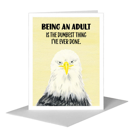 Eagle Face, Greeting Card (#8010QA) A2 Card Front, www.printedcanvas.com