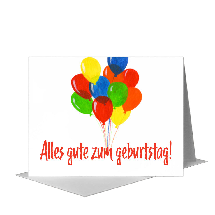 Balloon Bunch, Greeting Card (#8015C), A2 Card Front, www.printedcanvas.com