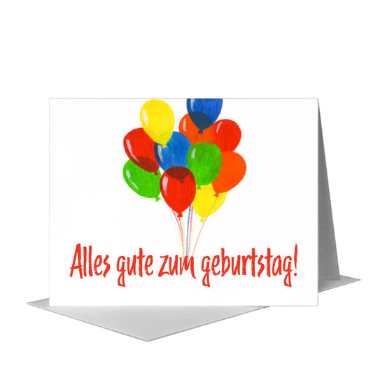 Balloon Bunch, Greeting Card (#8015C) A2 Card Front, www.printedcanvas.com