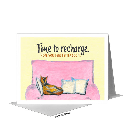 Cat Pillows, Greeting Card (#8016A), A2 Card Front, www.printedcanvas.com