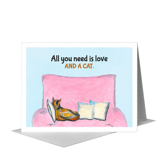 Cat Pillows, Greeting Card (#8016C) A2 Card Front, www.printedcanvas.com