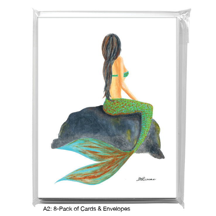 Mermaid, Greeting Card (8019B), A2 Card 8-Pack, www.printedcanvas.com