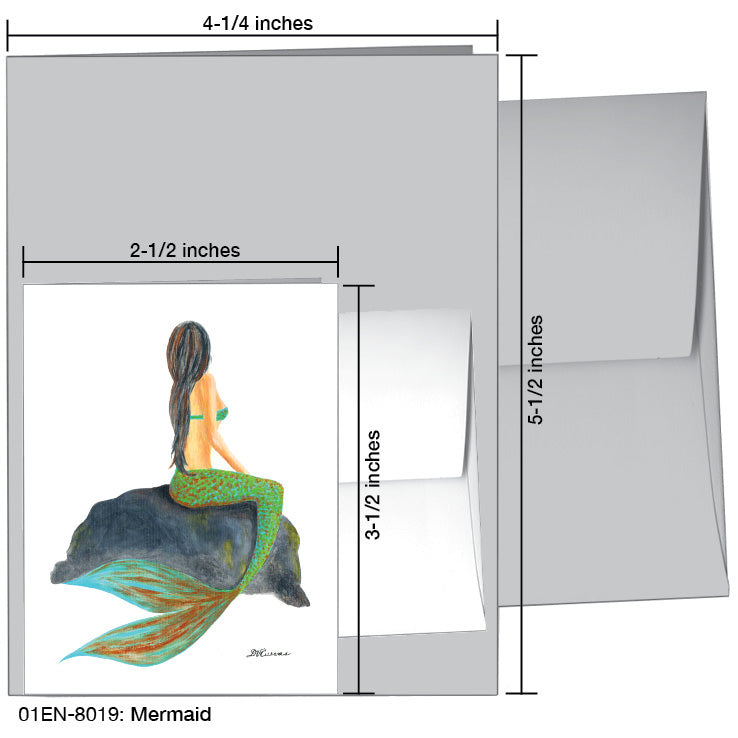 Mermaid, Greeting Card (8019B), Enclosure Card, www.printedcanvas.com