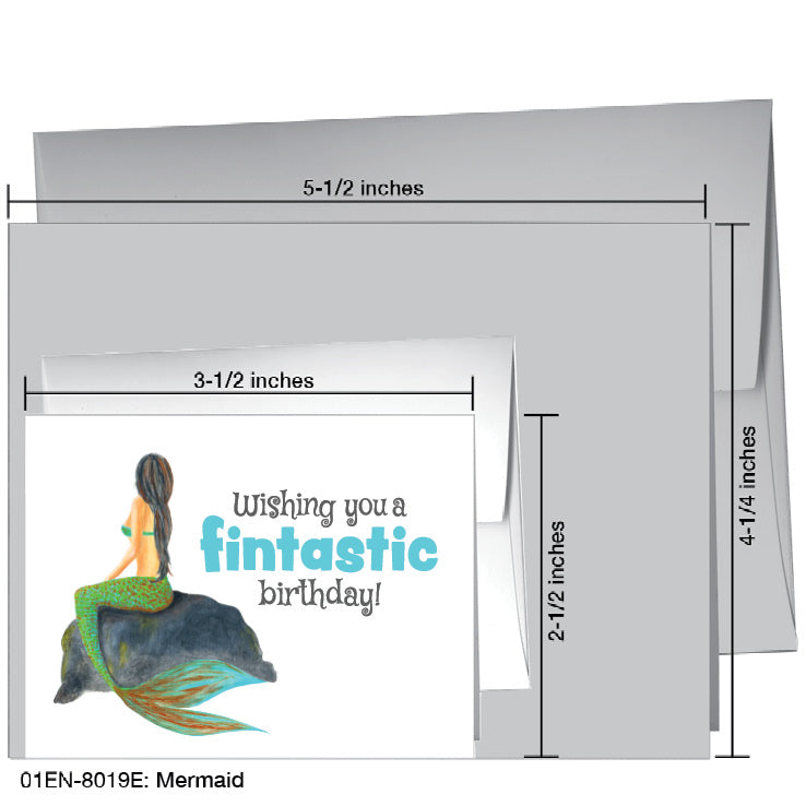 Mermaid, Greeting Card (8019E), Enclosure Card, www.printedcanvas.com