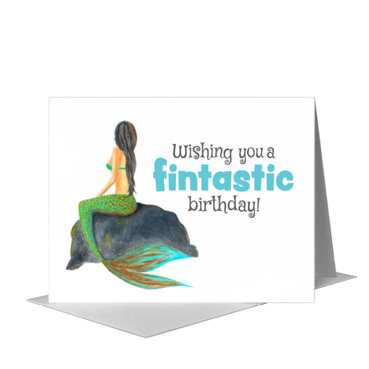 Mermaid, Greeting Card (#8019E) A2 Card Front, www.printedcanvas.com