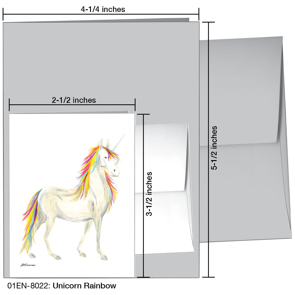 Unicorn Rainbow, Greeting Card (8022)