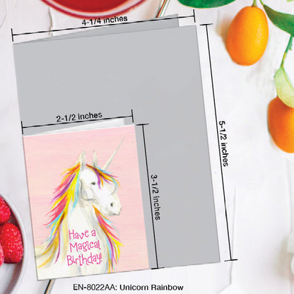 Unicorn Rainbow, Greeting Card (8022AA), Enclosure, www.printedcanvas.com