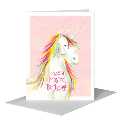 Unicorn Rainbow, Greeting Card (#8022AA), A2 Card Front, www.printedcanvas.com