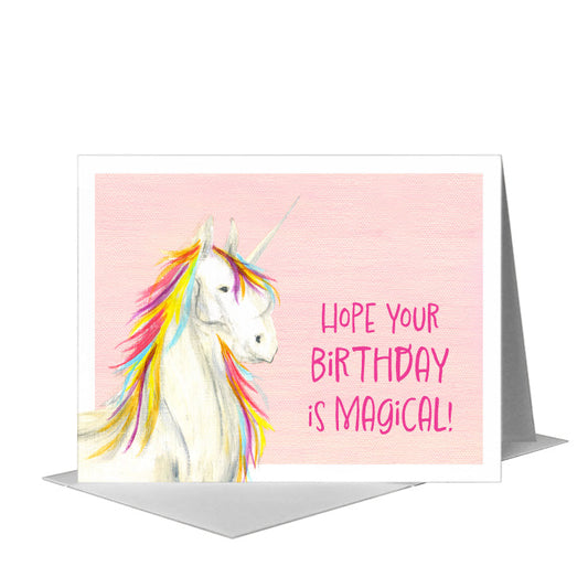 Unicorn Rainbow, Greeting Card (#8022AB) A2 Card Front, www.printedcanvas.com