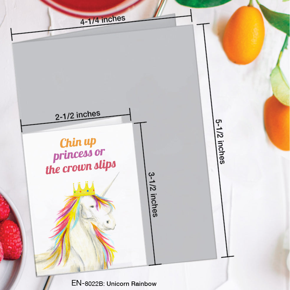 Unicorn Rainbow, Greeting Card (#8022B)