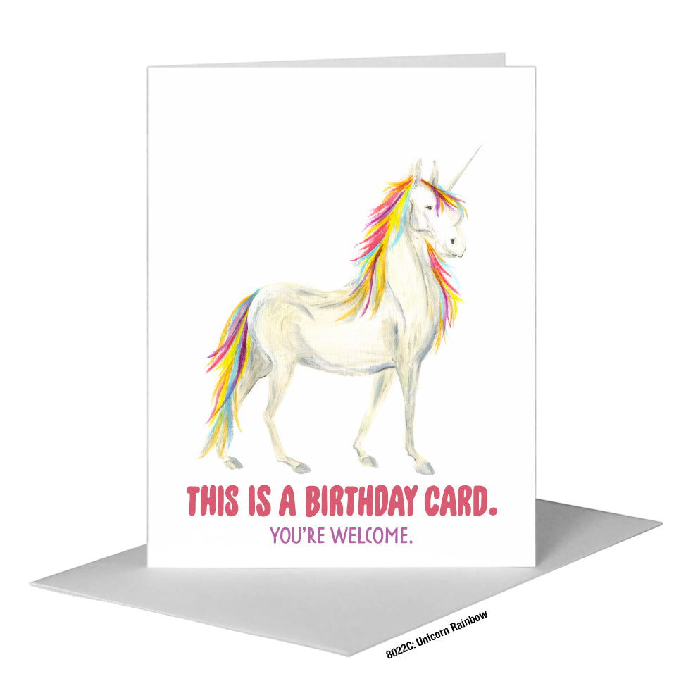 Unicorn Rainbow, Greeting Card (#8022C)