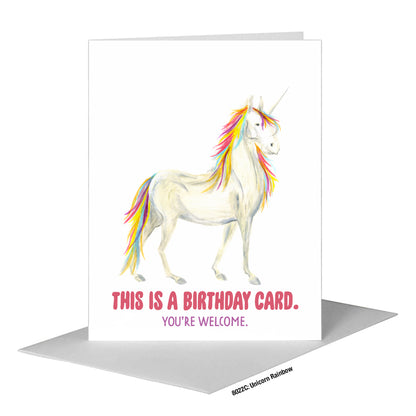 Unicorn Rainbow, Greeting Card (#8022C)