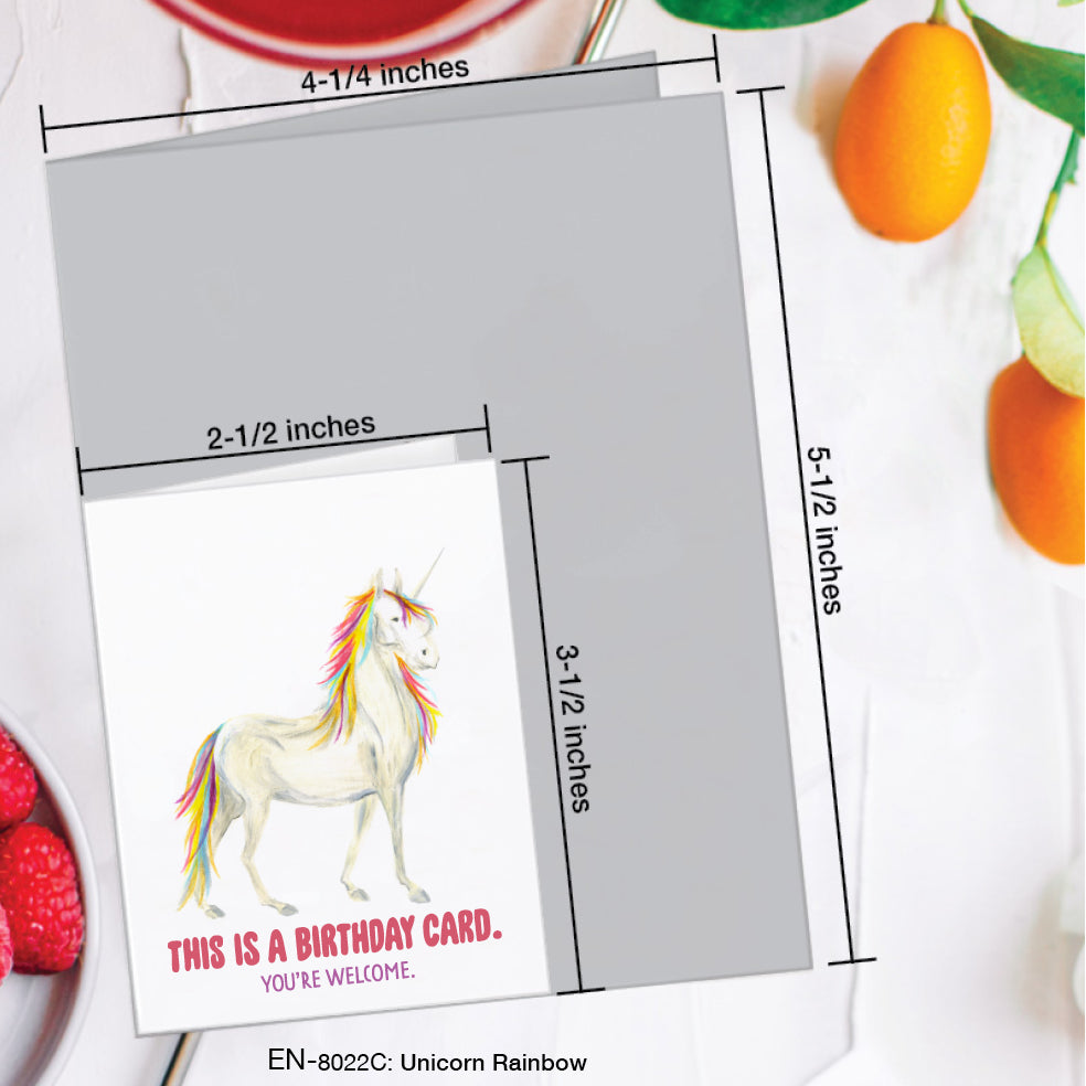 Unicorn Rainbow, Greeting Card (#8022C)