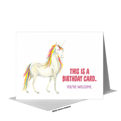 Unicorn Rainbow, Greeting Card (#8022D)