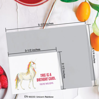 Unicorn Rainbow, Greeting Card (#8022D)
