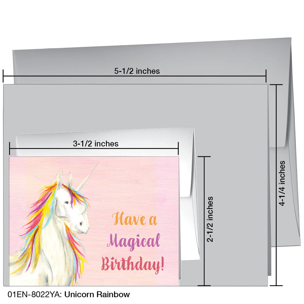 Unicorn Rainbow, Greeting Card (8022YA)