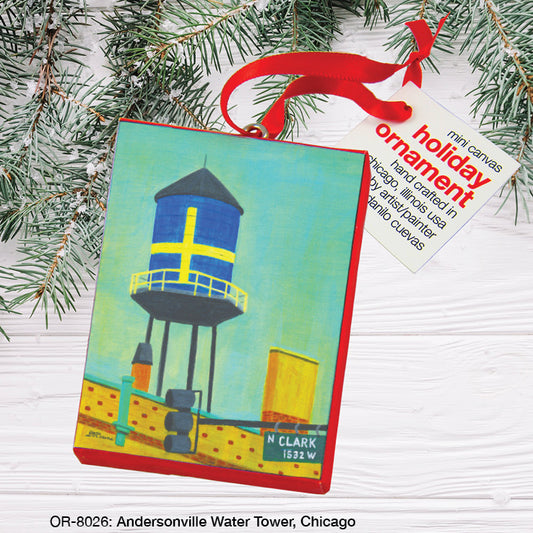 Andersonville Water Tower, Chicago, Ornament (OR-8026), Front, printedcanvas.com