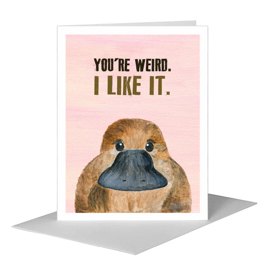 Platypus, Greeting Card (#8031B) A2 Card Front, www.printedcanvas.com