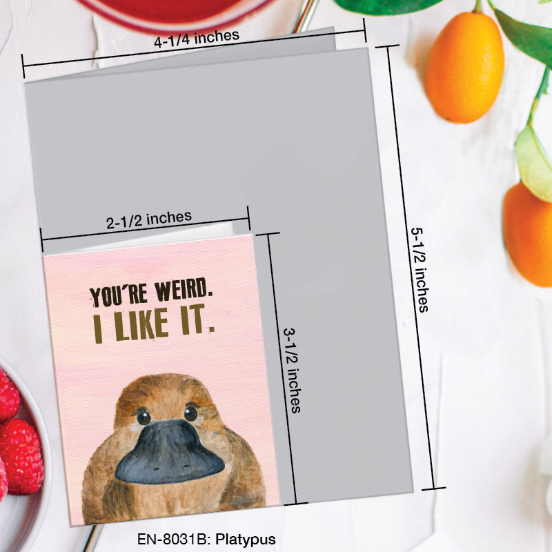 Platypus, Greeting Card (8031B), Enclosure, www.printedcanvas.com