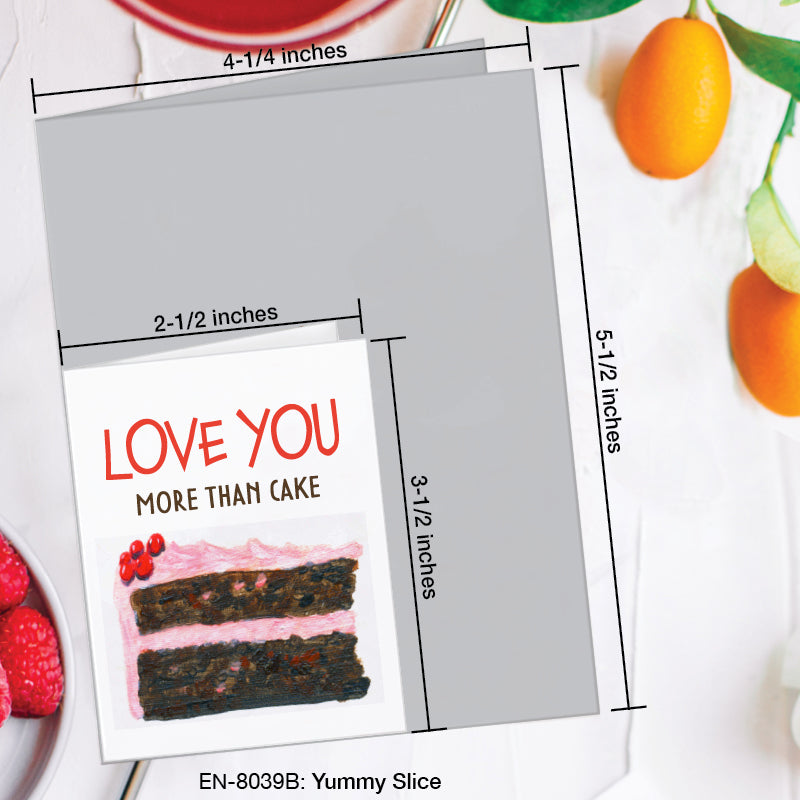 Yummy Slice, Greeting Card (8039B), Enclosure, www.printedcanvas.com