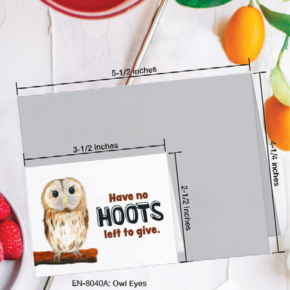 Owl Eyes, Greeting Card (8040A), Enclosure, www.printedcanvas.com