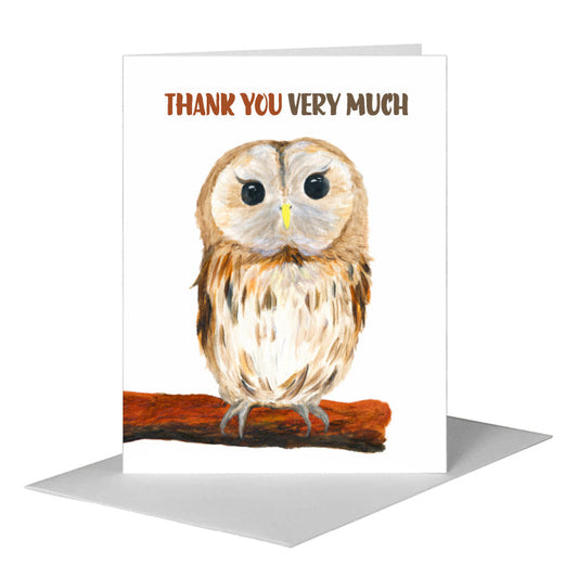 Owl Eyes, Greeting Card (#8040B) A2 Card Front, www.printedcanvas.com