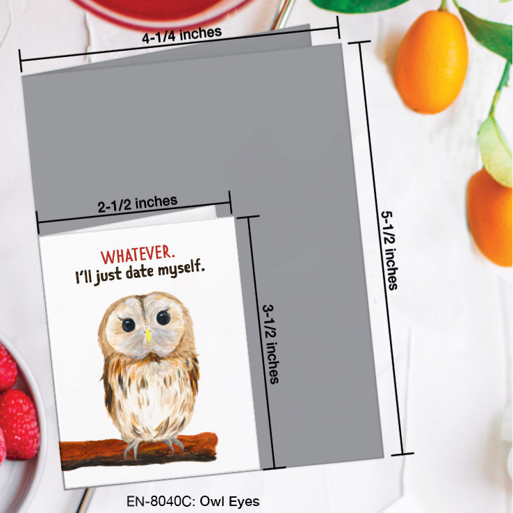 Owl Eyes, Greeting Card (8040C), Enclosure, www.printedcanvas.com