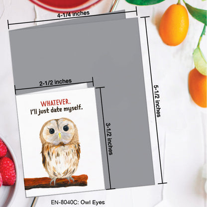Owl Eyes, Greeting Card (8040C), Enclosure, www.printedcanvas.com