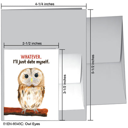 Owl Eyes, Greeting Card (8040C), Enclosure Card, www.printedcanvas.com