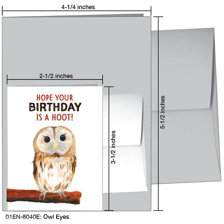 Owl Eyes, Greeting Card (8040E), Enclosure Card, www.printedcanvas.com