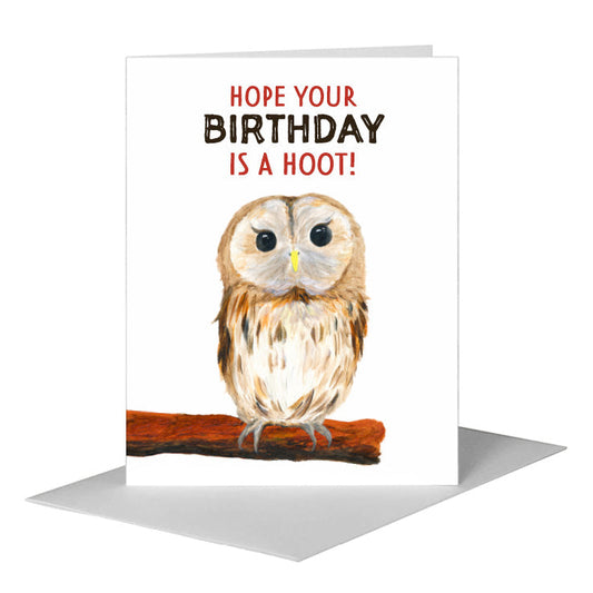 Owl Eyes, Greeting Card (#8040E) A2 Card Front, www.printedcanvas.com