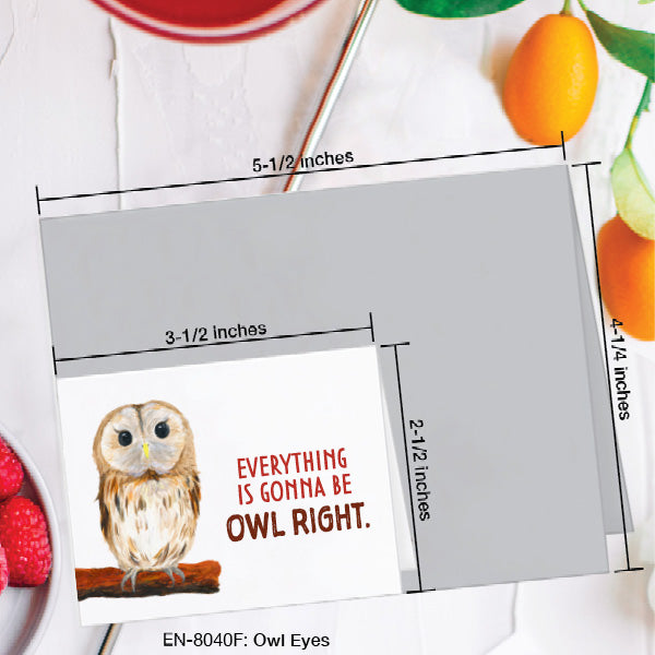 Owl Eyes, Greeting Card (8040F), Enclosure, www.printedcanvas.com
