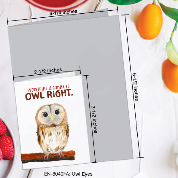 Owl Eyes, Greeting Card (8040FA), Enclosure, www.printedcanvas.com