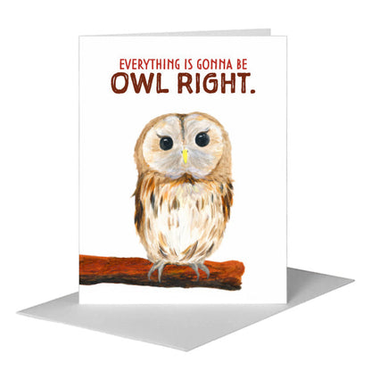 Owl Eyes, Greeting Card (#8040FA) A2 Card Front, www.printedcanvas.com