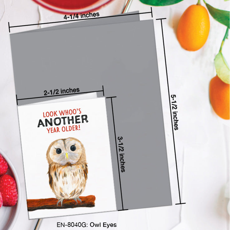 Owl Eyes, Greeting Card (8040G), Enclosure, www.printedcanvas.com