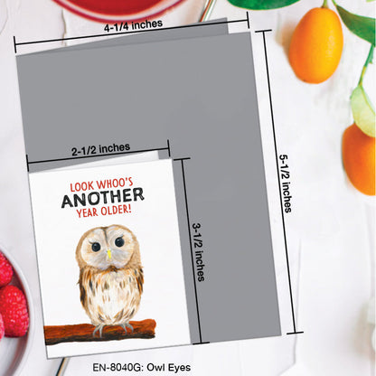 Owl Eyes, Greeting Card (8040G), Enclosure, www.printedcanvas.com